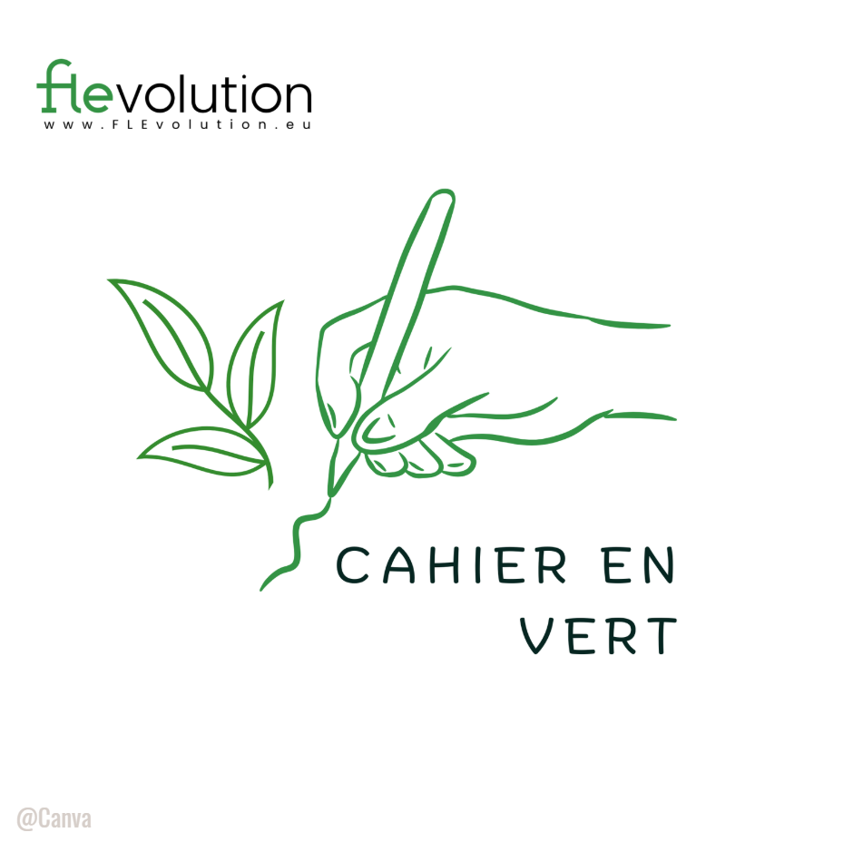 enseigne avec l'inscription Cahier en vert